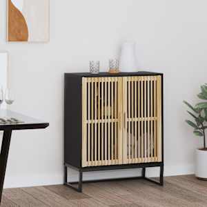 Komoda črna 60x30x75 cm inženirski les