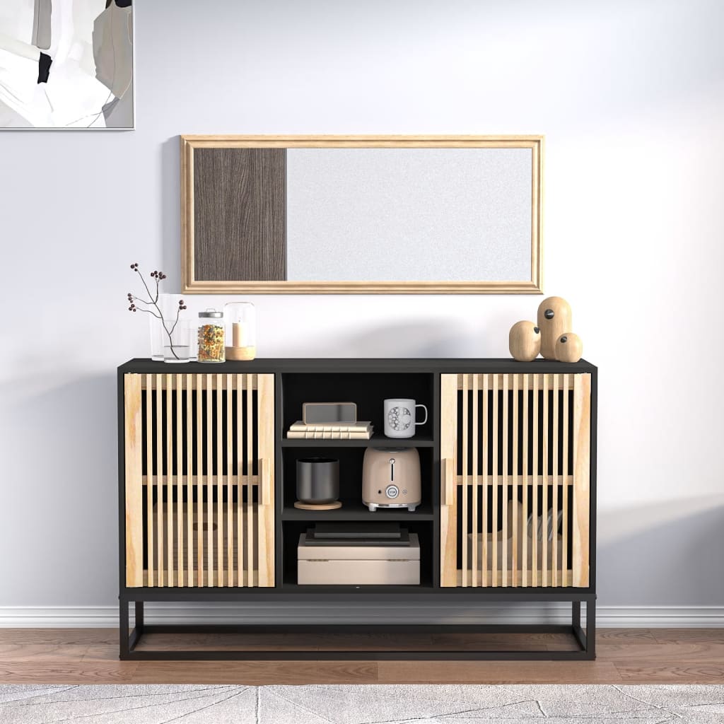 vida XL Sideboard Schwarz 105x 30x 65 cm Holzwerkstoff