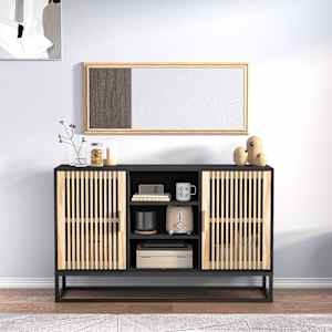 Komoda črna 105x30x65 cm inženirski les