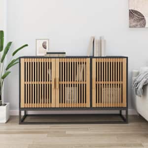 Komoda črna 105x30x65 cm inženirski les