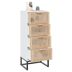 vidaXL Buffet haut blanc 40x30x95 cm bois d'ing&eacute;nierie