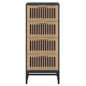 Komoda černá 40 x 30 x 95 cm kompozitní dřevo - obrázek 4