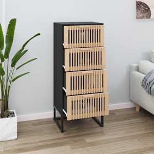 Visoka omara črna 40x30x95 cm inženirski les