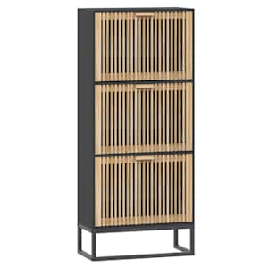 Botník černý 52 x 25 x 120 cm kompozitní dřevo - obrázek 2