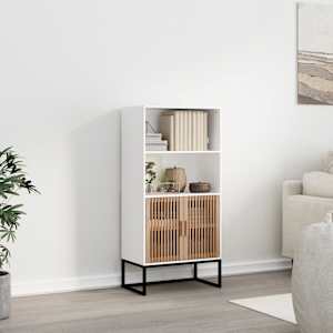 Visoka omara bela 60x35x125 cm inženirski les