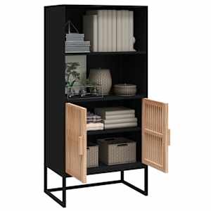 Highboard černý 60 x 35 x 125 cm kompozitní dřevo - obrázek 3