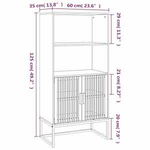 Highboard černý 60 x 35 x 125 cm kompozitní dřevo - obrázek 7