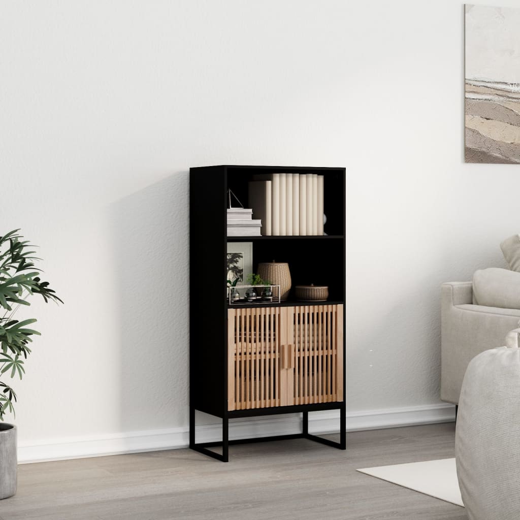 vida XL Highboard Schwarz 60x 35x 125 cm Holzwerkstoff