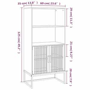 Highboard 60 x 35 x 125 cm kompozitní dřevo - obrázek 7