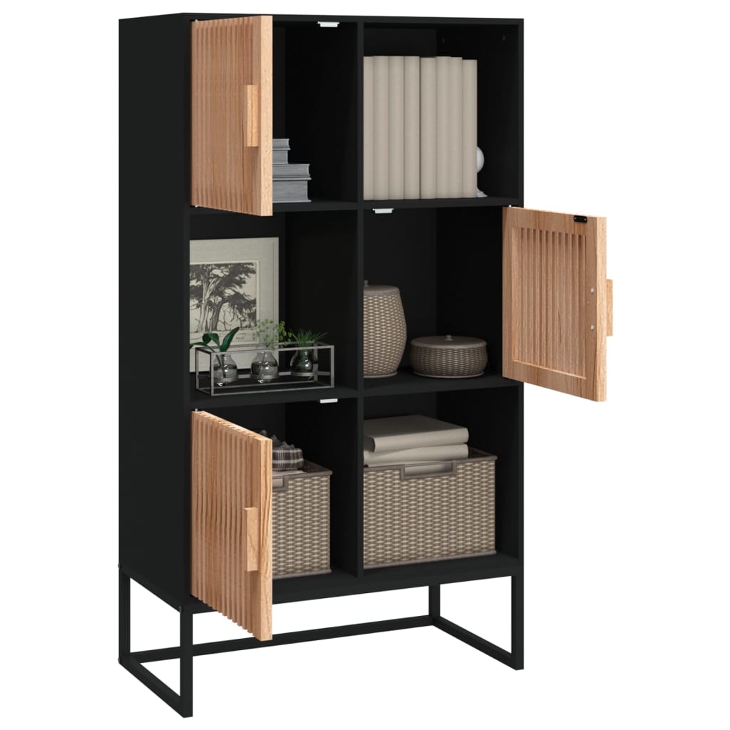 Thumbnail - vidaXL Highboard Schwarz 70x35x125 cm Holzwerkstoff
