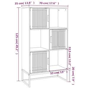 Highboard 70 x 35 x 125 cm kompozitní dřevo - obrázek 7