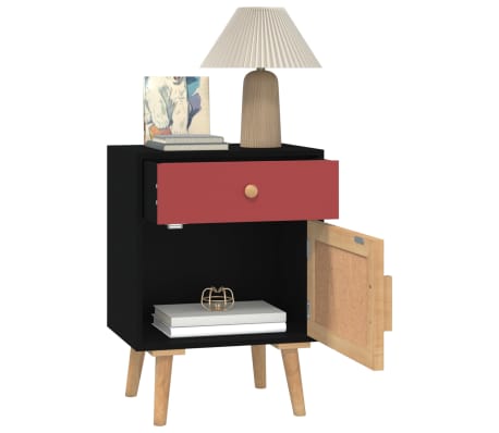 vidaXL Bedside Cabinet Black 40x30x55 cm Engineered Wood