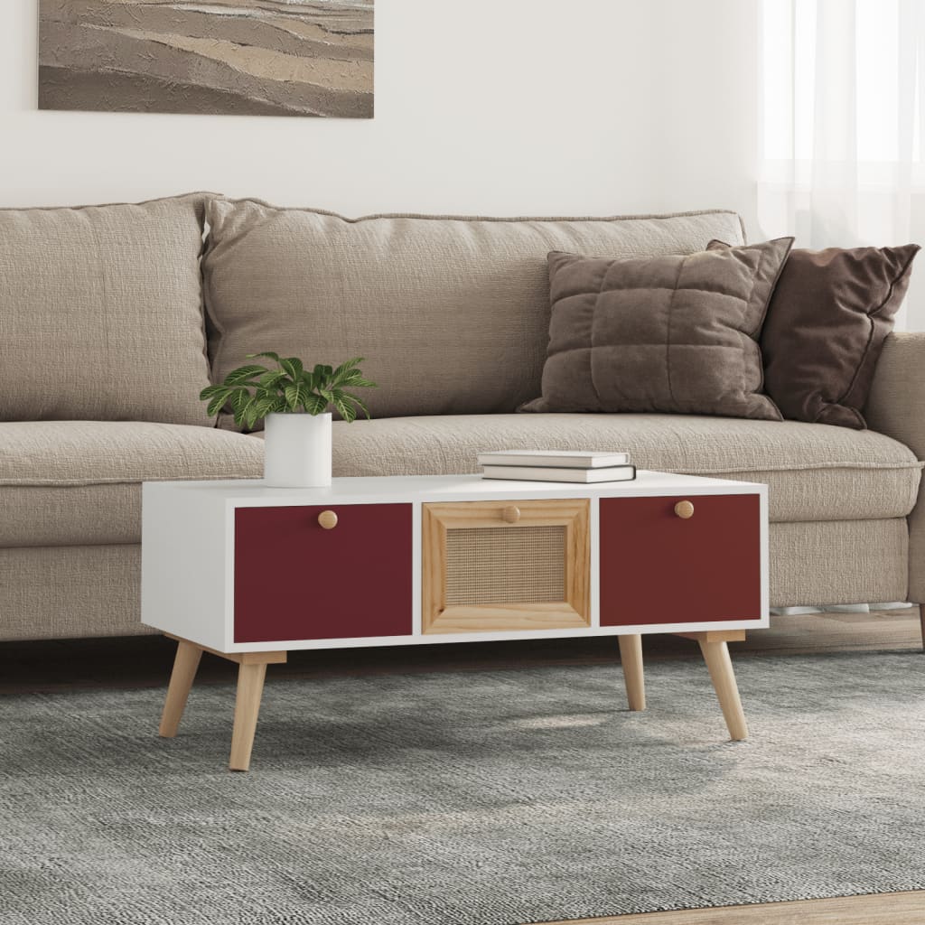 vidaXL sofabord med skuffer 80x40x35,5 cm konstrueret træ