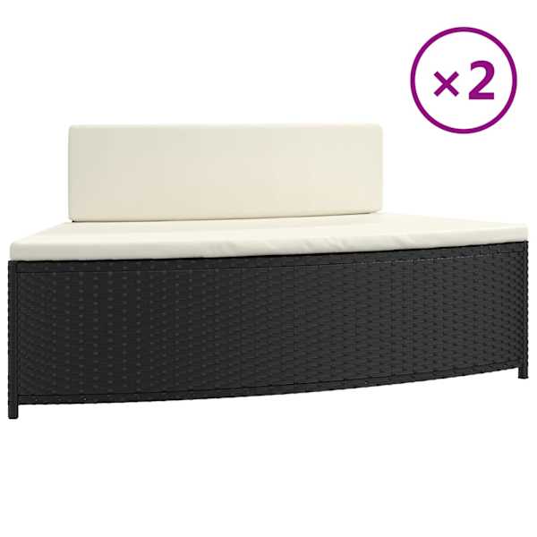 vidaXL mullivanni pingid istmepatjadega 2 tk, must, pol&uuml;rotang
