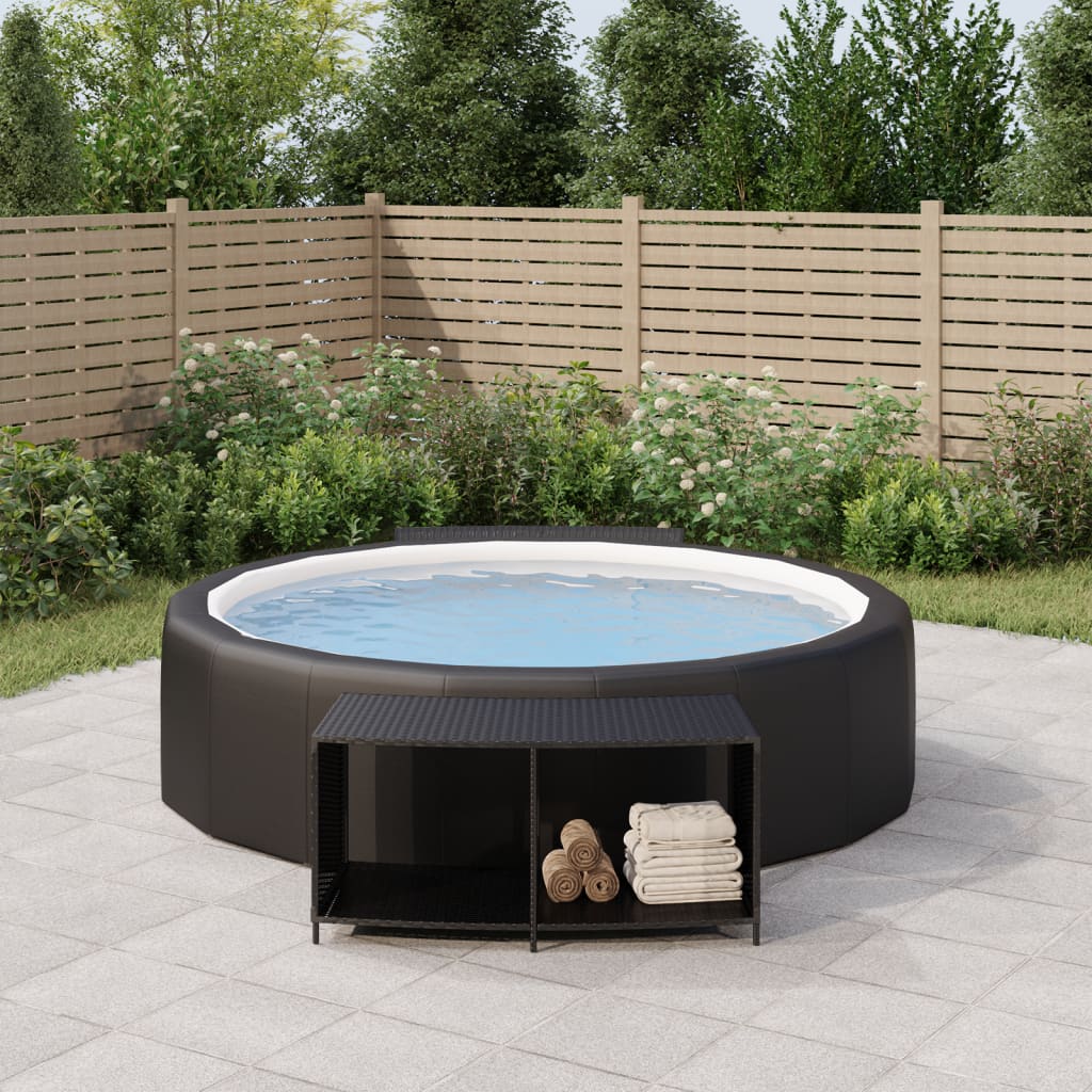 vidaXL Outdoor-Regale 2 Stk. Schwarz Poly Rattan