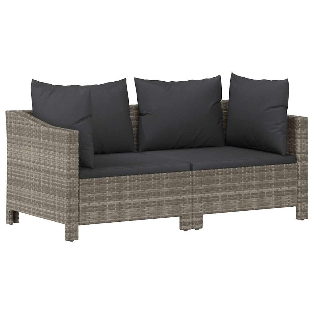 Patio Lounge Set Gray Poly Rattan Garden Outdoor Chair Multi