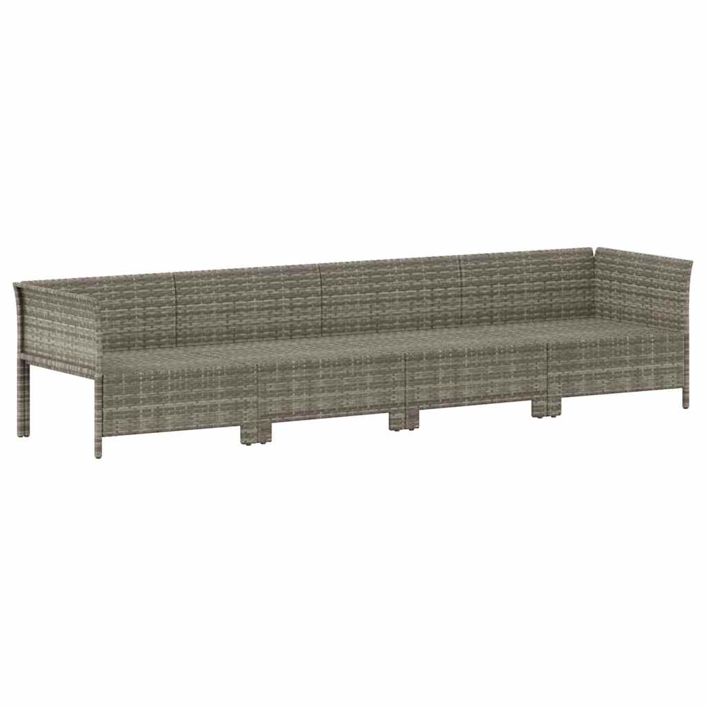 vidaXL Set mobilier de grădină cu perne, 4 piese, gri, poliratan