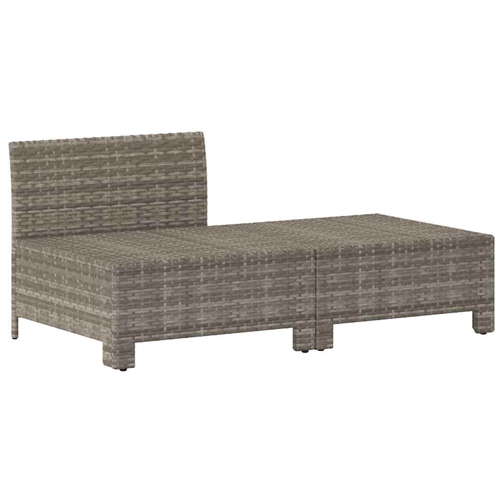 vidaXL Set mobilier de grădină cu perne, 2 piese, gri, poliratan