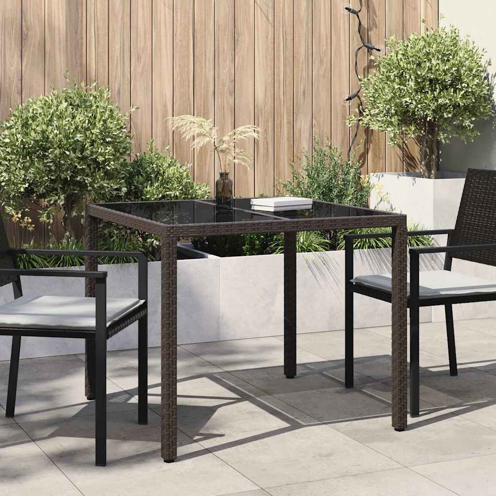 vidaXL Garten-Eßtisch Braun 90 x 90 x 75 cm Poly Rattan