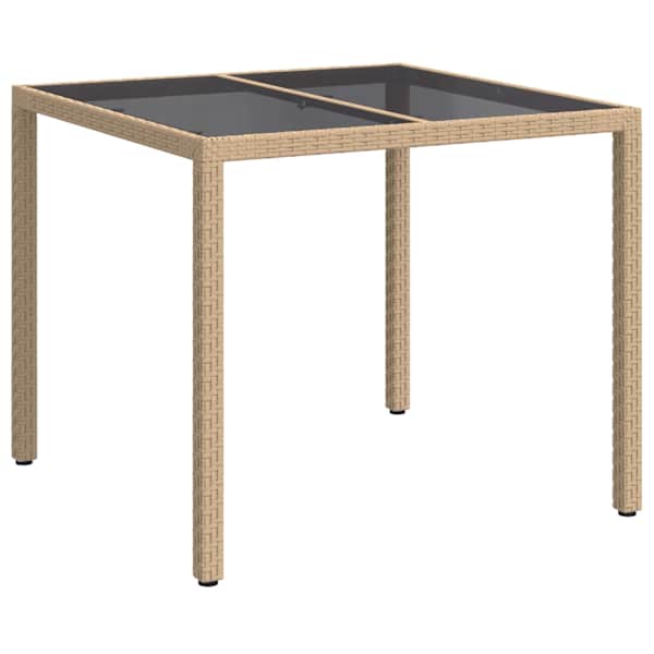vidaXL Aialaud Beež 90 x 90 x 75 cm pol&uuml;rotang
