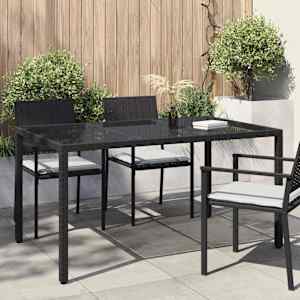 Vrtna miza Črna 150 x 90 x 75 cm poli ratan