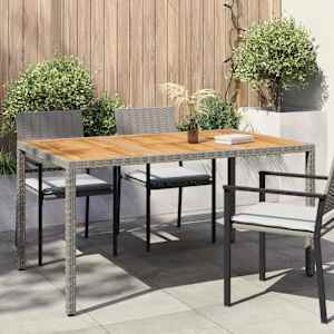 Vrtna miza Siva 150 x 90 x 75 cm poli ratan