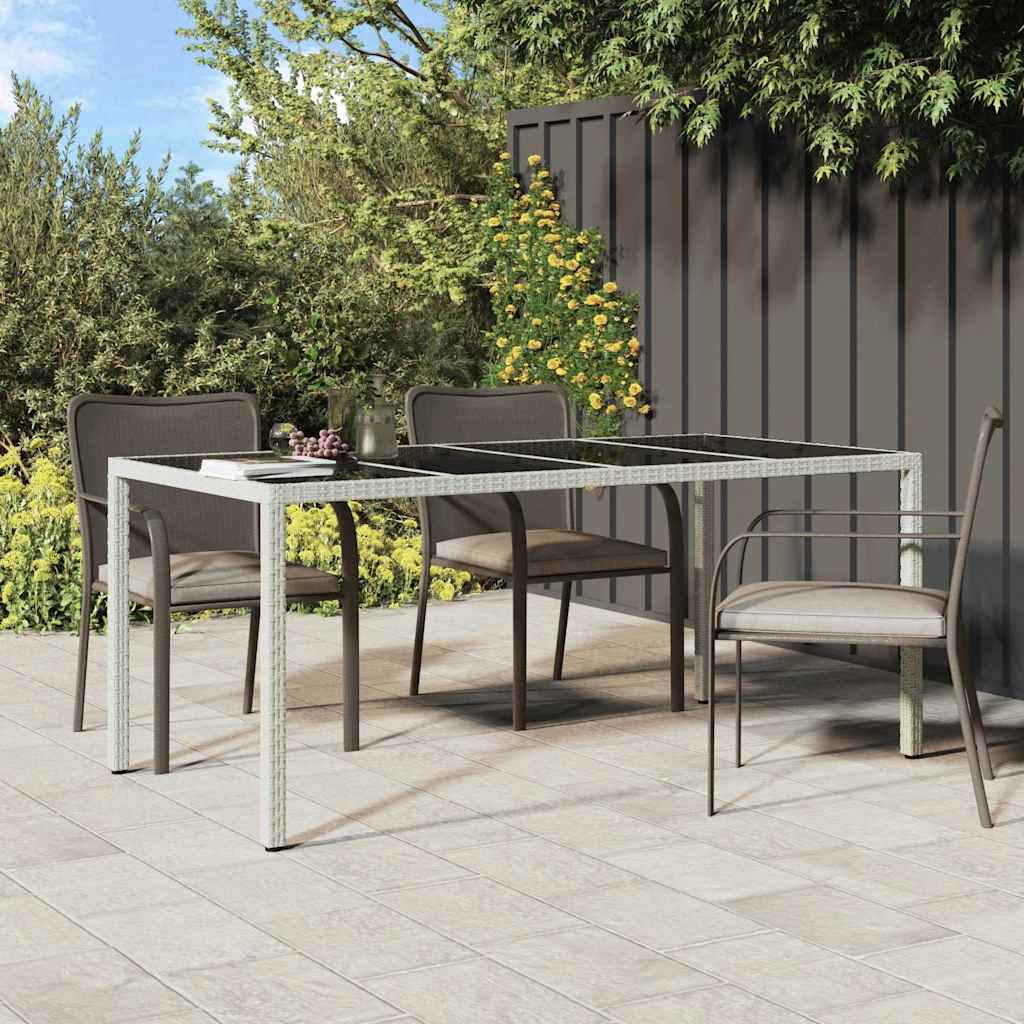 vidaXL Garten-Eßtisch Weiß 190 x 90 x 75 cm Poly Rattan