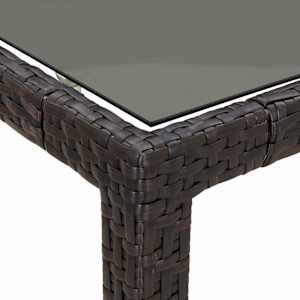 Zahradní stůl Hnědá 250 x 100 x 75 cm polyratan - obrázek 6