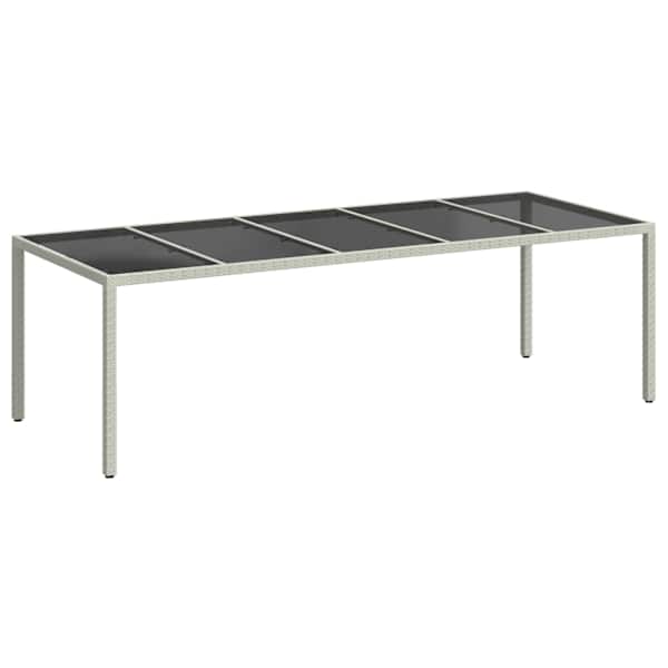vidaXL aialaud, valge, 250x100x75 cm, pol&uuml;rotang ja karastatud klaas