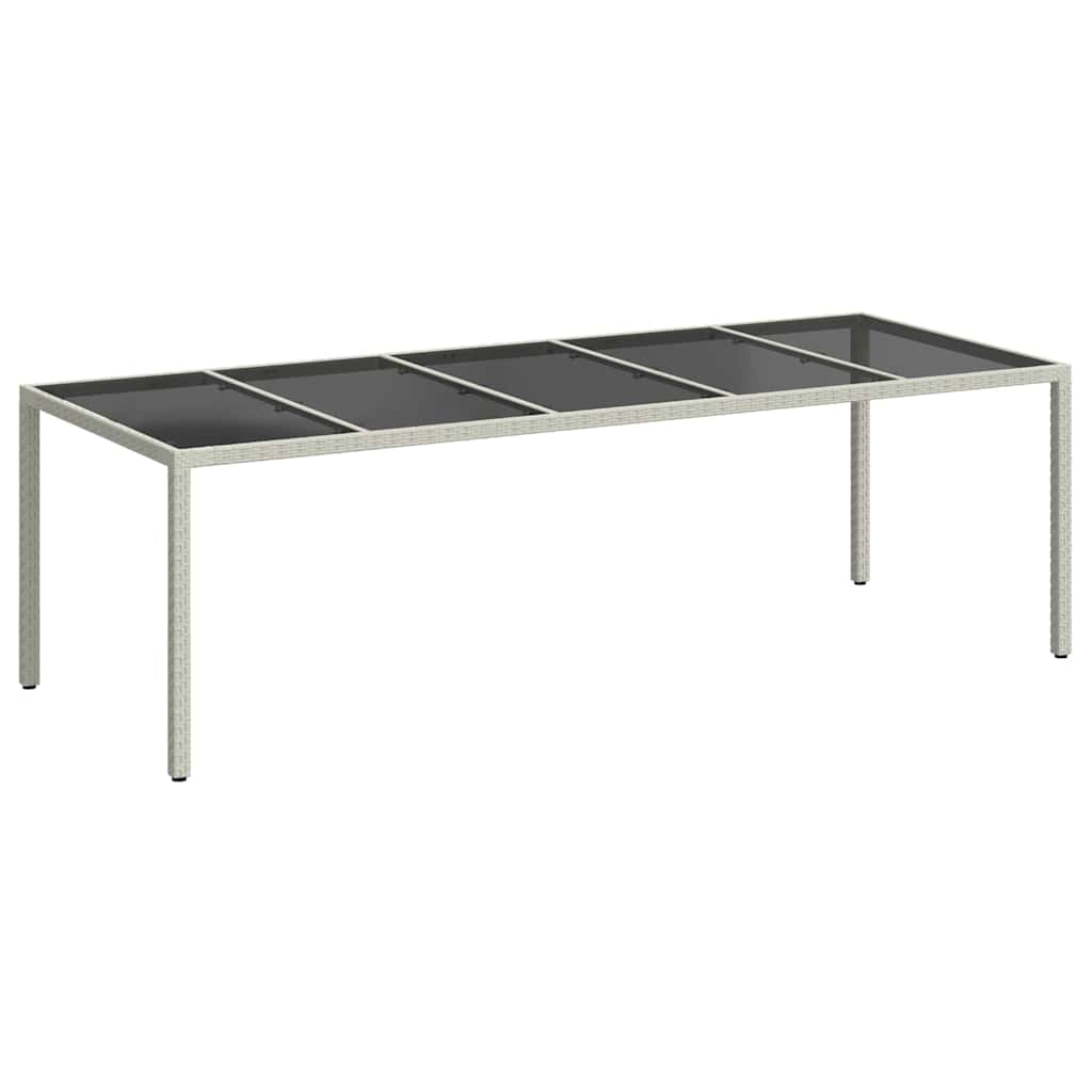 vidaXL Zahradní stůl bílý 250 x 100 x 75 cm polyratan a tvrzené sklo