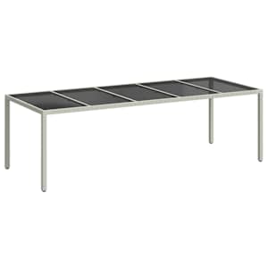 Zahradní stůl bílý 250 x 100 x 75 cm polyratan a tvrzené sklo - obrázek 2
