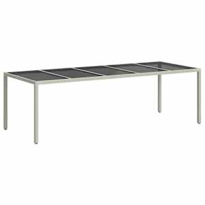 Zahradní stůl bílý 250 x 100 x 75 cm polyratan a tvrzené sklo - obrázek 5