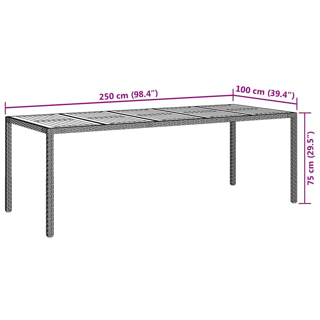 Garden Table size guide