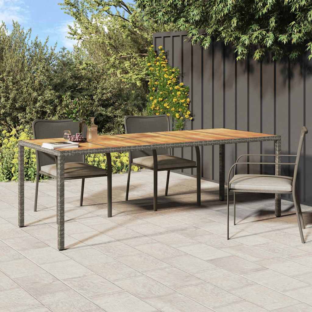 vidaXL Garten-Eßtisch Grau 250 x 100 x 75 cm Poly Rattan