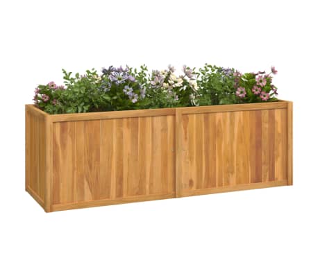 vidaXL Raised Bed Teak Solid Teak Wood Standard Durable Raised Bed