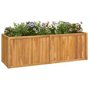 vidaXL Raised Bed Teak Solid Teak Wood Standard Durable Raised Bed