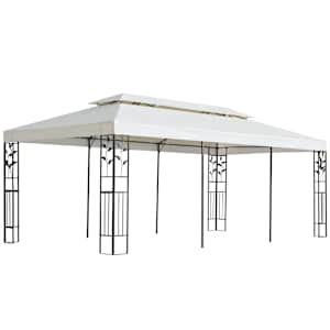 vidaXL varjualune, topeltkatusega, 6 x 3 m, teras