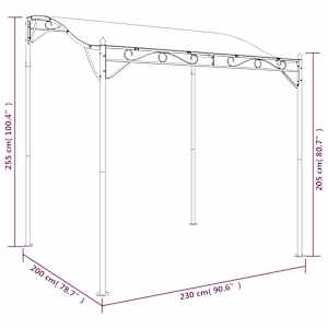 Stříška taupe 2 x 2,3 m 180 g/m² textil a ocel - obrázek 8