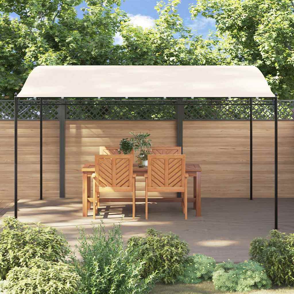 vidaXL Strieška krémová 4x3 m 180 g/m² látka a oceľ