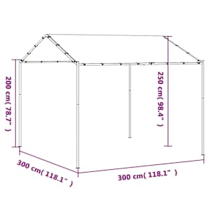 Stříška antracitová 3 x 3 m ocel a textil - obrázek 9