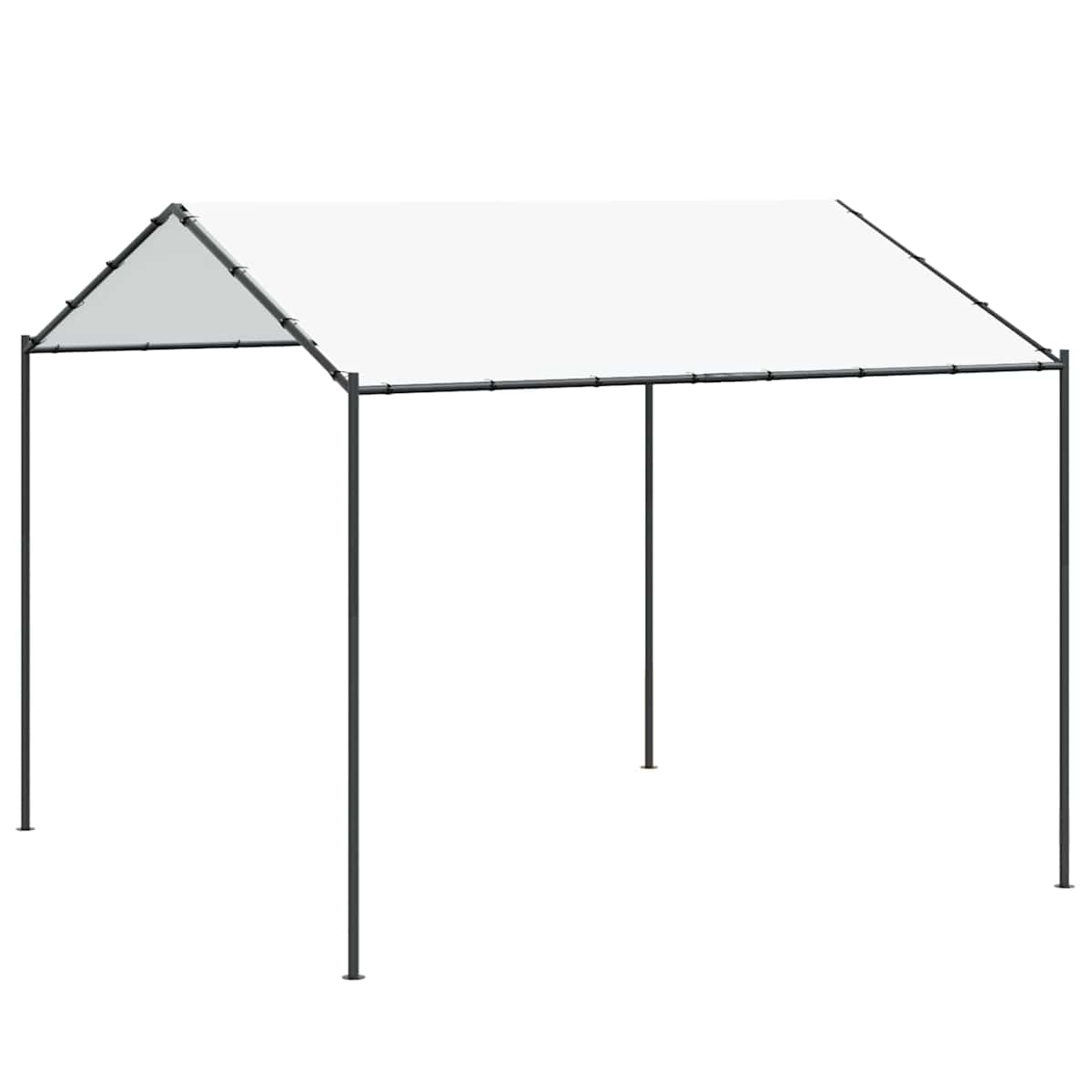 Pavillon 4 x 4 x 2,6 m Hvid Stål og Polyester 180 gsm - Billede 2