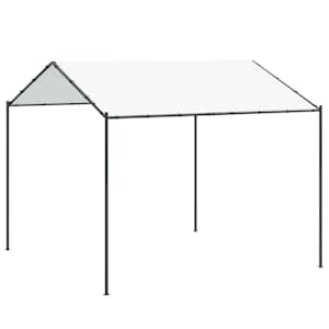 vidaXL Paviljon 4 x 4 x 2,6 m Valge Teras ja pol&uuml;ester 180 gsm