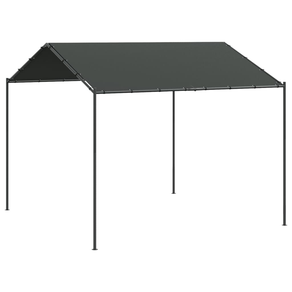 vidaXL Tuinpaviljoen 4x3 m staal en stof antracietkleurig