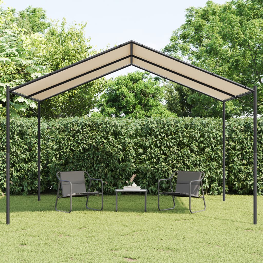 vidaXL Gartenpavillon Beige 4x4 m Stahl und Stoff