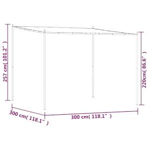Altán béžový 3 x 3 m 180 g/m² textil a ocel - obrázek 8