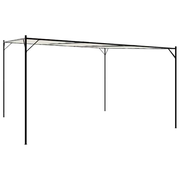 vidaXL varikatus, valge, 3x3 m 180 g/m&sup2;, kangas ja teras