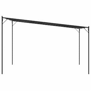 Stříška antracitová 4 x 4 m 180 g/m² textil a ocel - obrázek 5