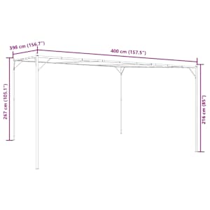 Stříška antracitová 4 x 4 m 180 g/m² textil a ocel - obrázek 9