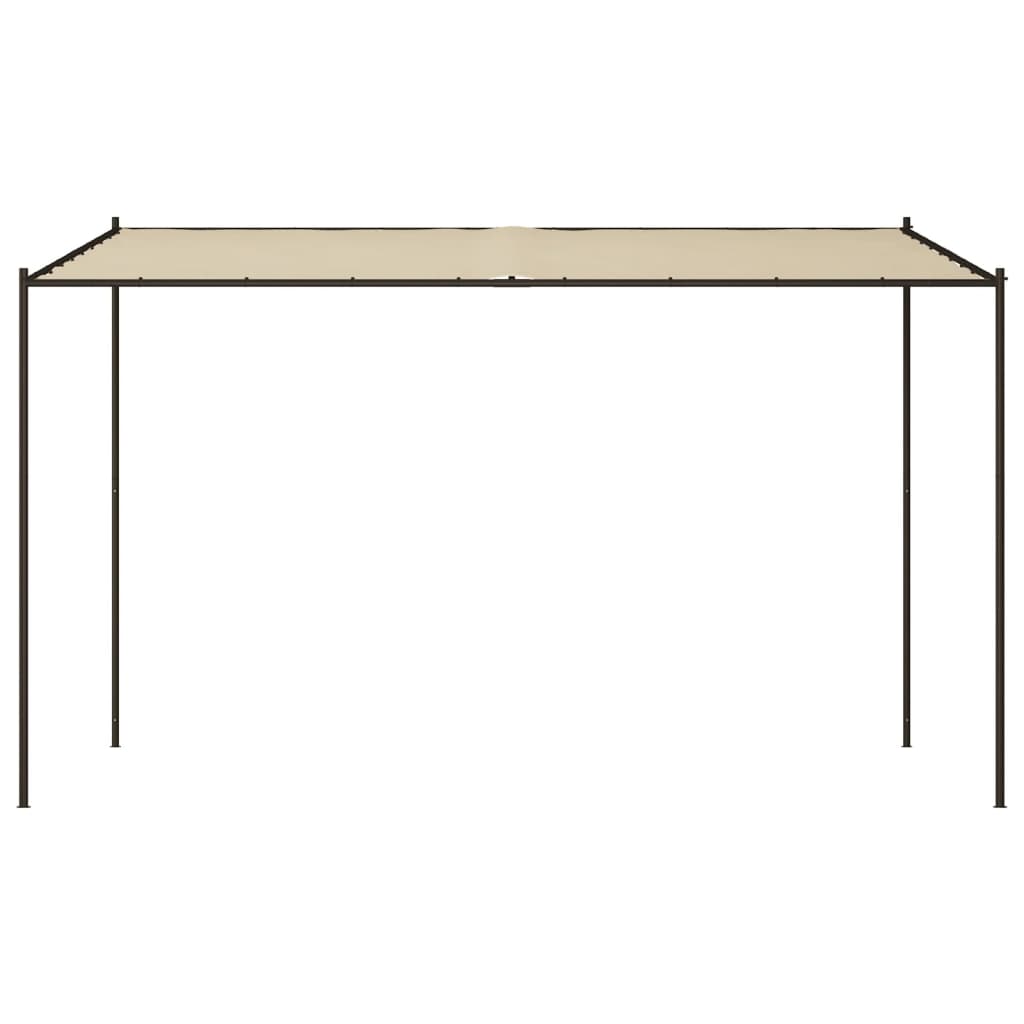 vidaXL Prieel 4x4 m 180 g/m² stof en staal beige afbeelding