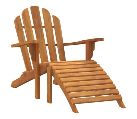 vidaXL Krzesła ogrodowe Adirondack z podnóżkami, 2 szt., drewno tekowe